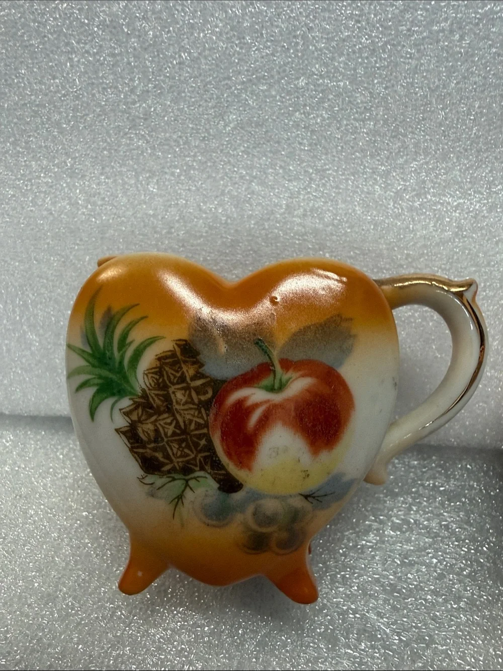 Vintage Miniature Porcelain Creamer Pitcher Set Fruit Design Japan